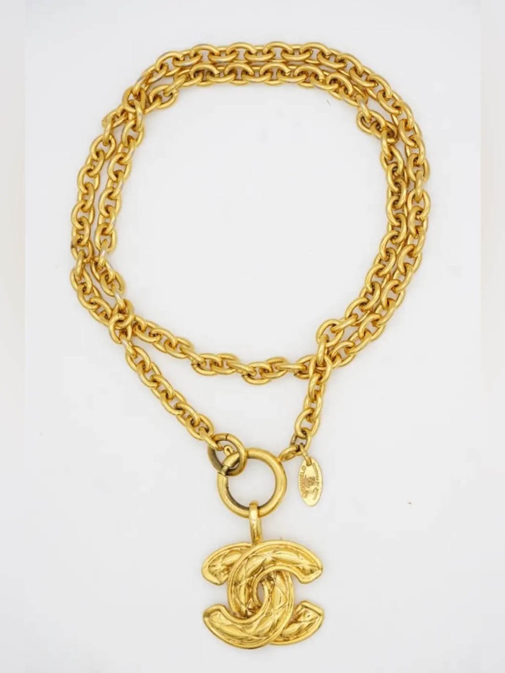 Chanel Vintage Iconic Logo CC Coco Colgante Matelassé